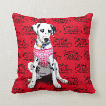 Shasta Dalmatian Red Pillow