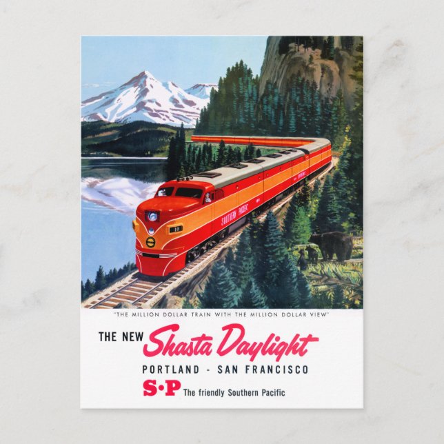 Shasta Daylight Portland San Francisco Poster Postcard (Front)