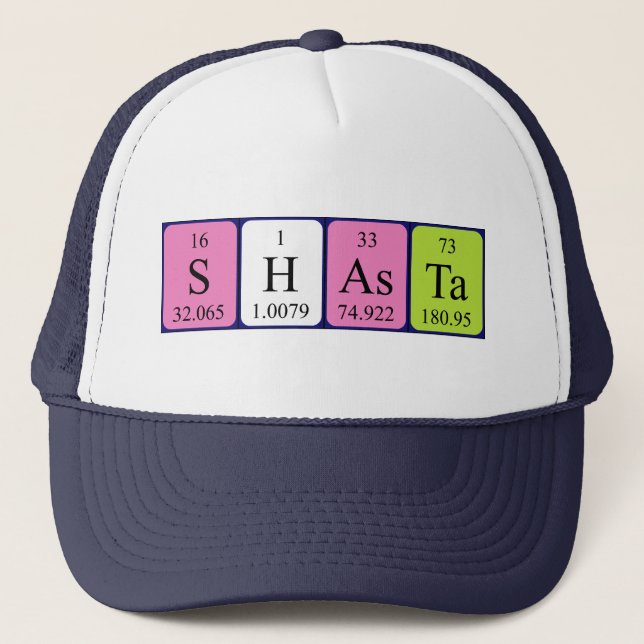 Shasta periodic table name hat (Front)