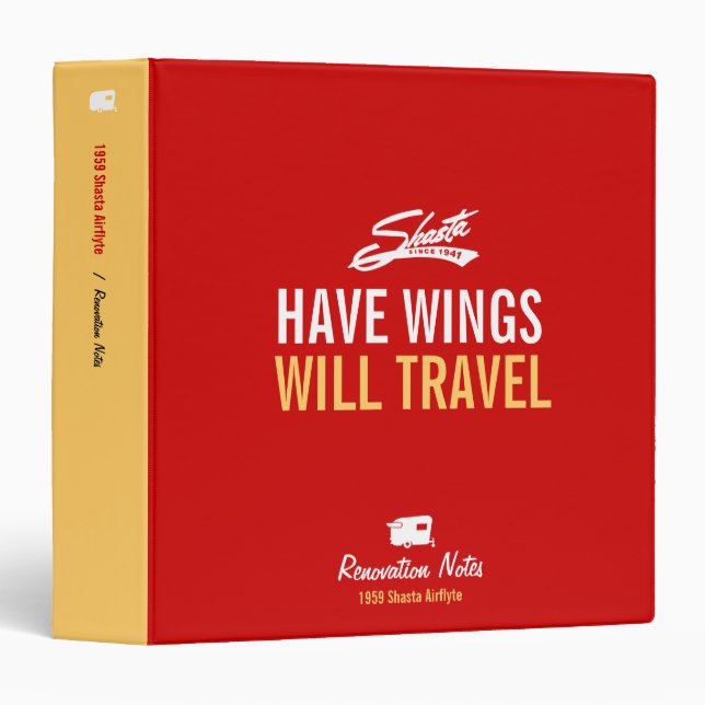 Shasta Vintage Camper Renovation Binder (Front/Spine)