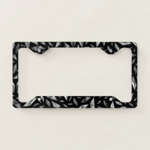 Shattered Black and White  License Plate Frame