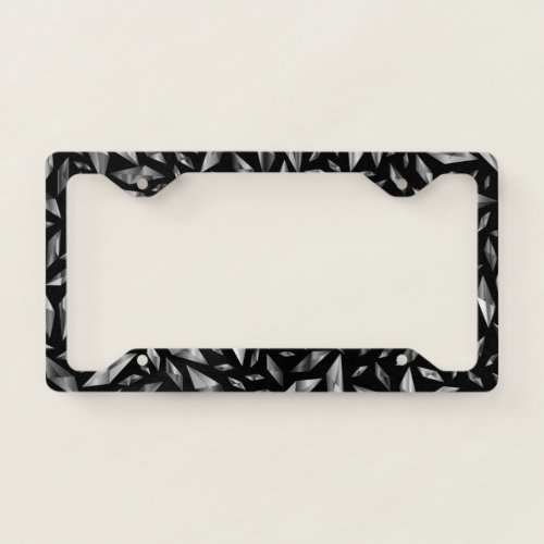 Shattered Black and White  License Plate Frame