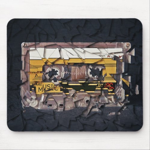 Shattered Cassette Tape Mouse Pad