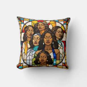 Shattered Ceilings & Stained Glass Dreams Throw Pillow