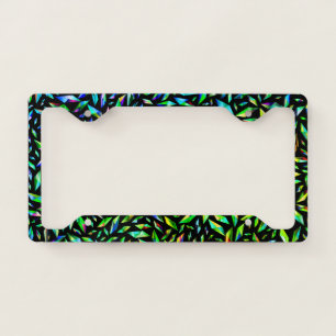 Shattered Color Green License Plate Frame