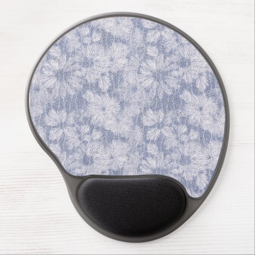 Shattered Daisy Textured in Powder Blue Relief Gel Mouse Pad