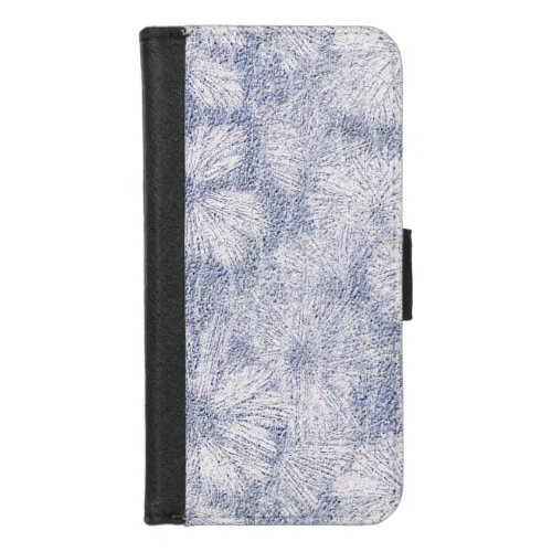 Shattered Daisy Textured in Powder Blue Relief iPhone 87 Wallet Case