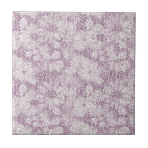 Shattered Daisy Textured in Soft Lilac Relief Ceramic Tile