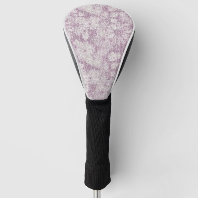 Shattered Daisy Textured in Soft Lilac Relief Golf Head Cover (Front)