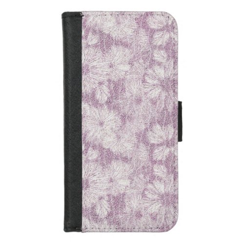 Shattered Daisy Textured in Soft Lilac Relief iPhone 87 Wallet Case