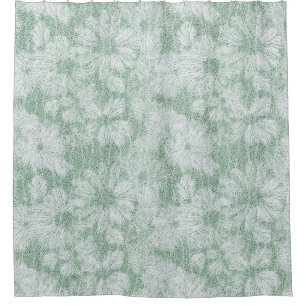 Shattered Daisy Textured in Soft Mint Green Shower Curtain