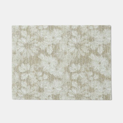 Shattered Daisy Textured Pattern in Coffee Cream Doormat