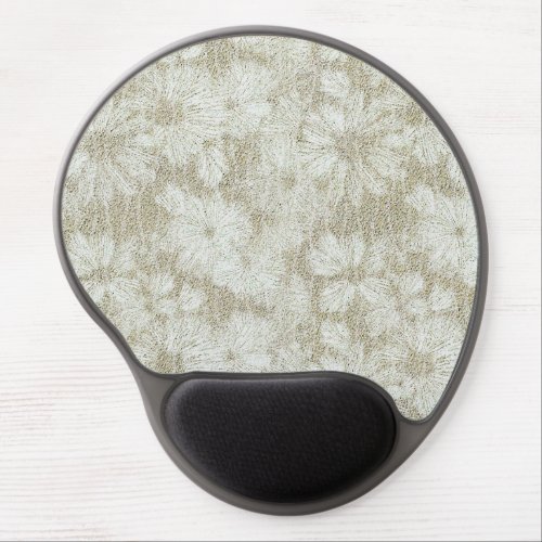 Shattered Daisy Textured Pattern in Coffee Cream Gel Mouse Pad