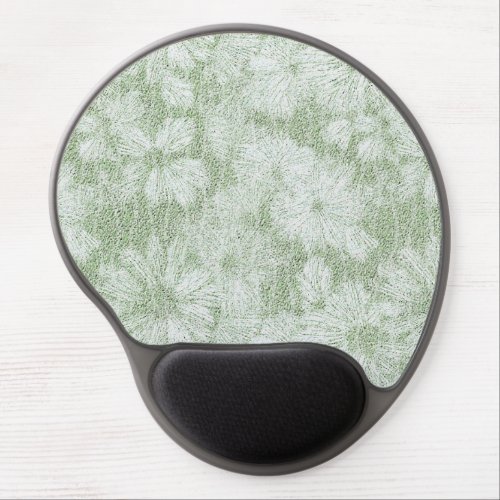 Shattered Daisy Textured Pattern in Lime Green Gel Mouse Pad