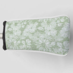Shattered Daisy Textured Pattern in Lime Green Golf Head Cover