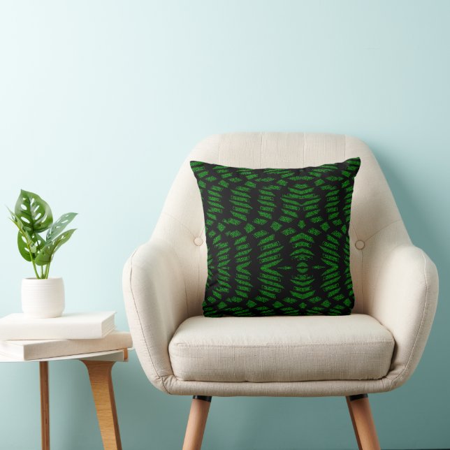 Shattered Emeralds Throw Pillow (Chair)