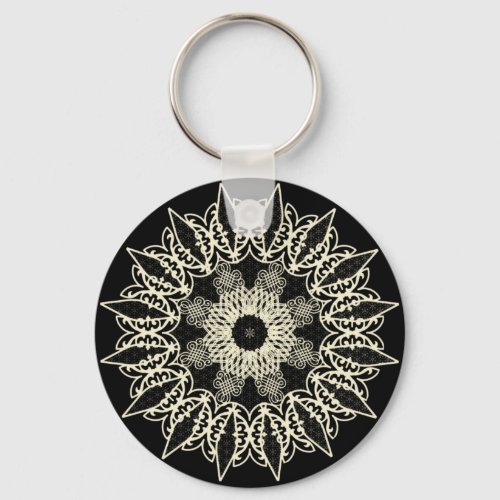 Shattered geometric lace Mandala Keychain