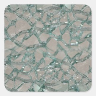 Shattered Glass Background (Faux) Oval Sticker