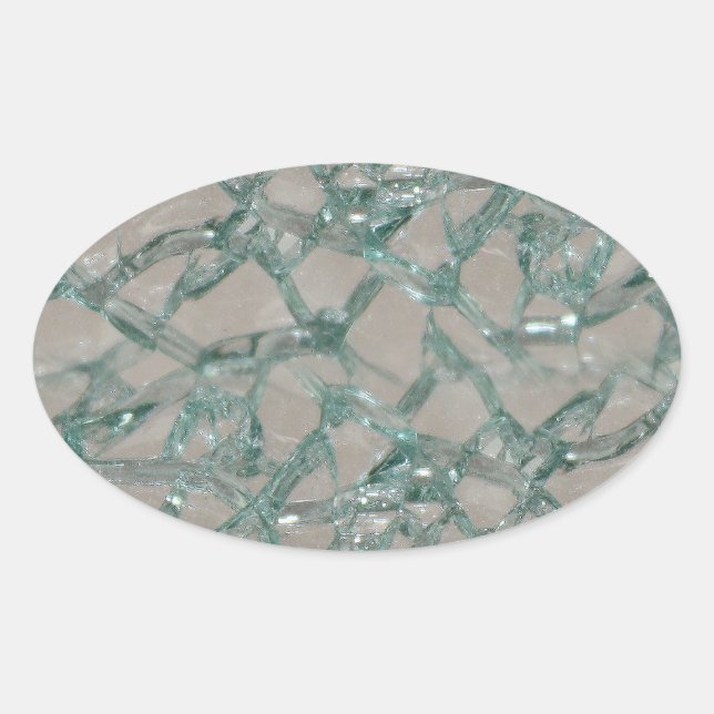 Shattered Glass Background (Faux) Oval Sticker (Front)