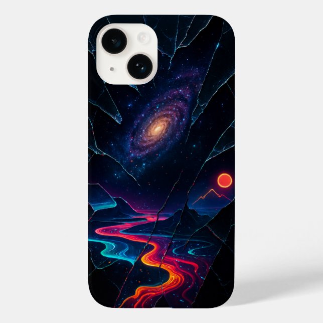 Shattered Glass Galaxy Illusion iPhone Case (Back)
