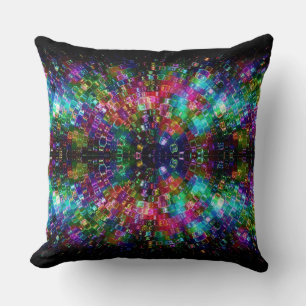 Shattered Glass Spiral Throw Pillow