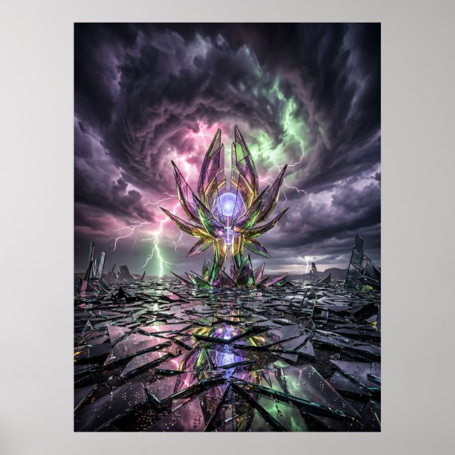 Shattered Glass Storm Landscape Poster (Front)