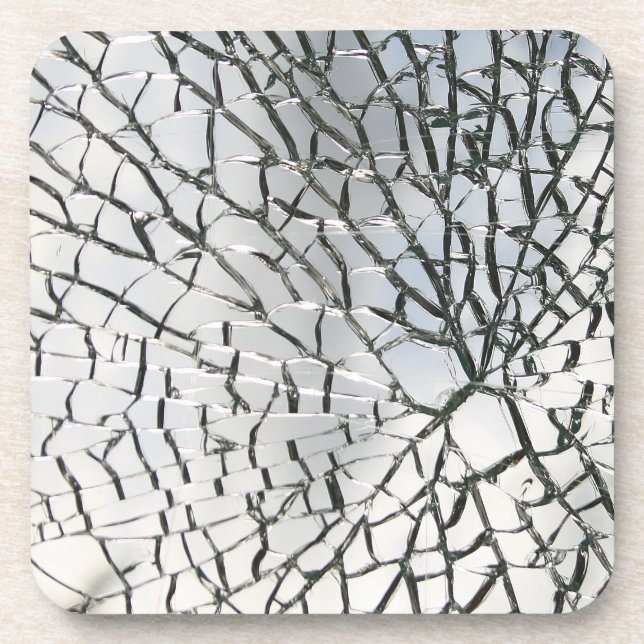 Shattered glass texture beverage coaster (Front)