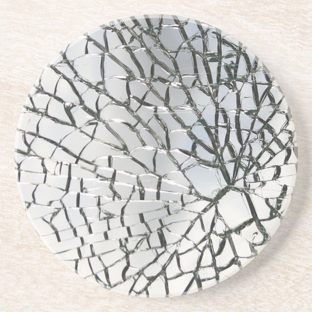 Shattered glass texture sandstone coaster (Front)