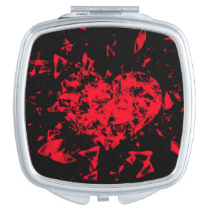Shattered Heart Compact Mirror