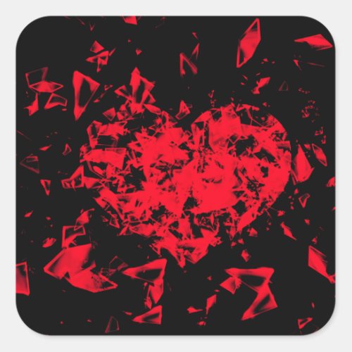 Shattered Heart  Square Sticker