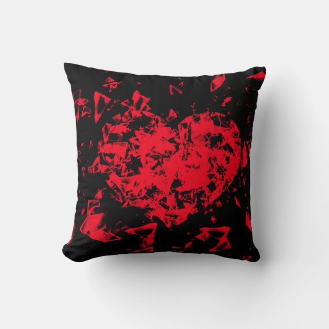 Shattered Heart   Throw Pillow (Front)