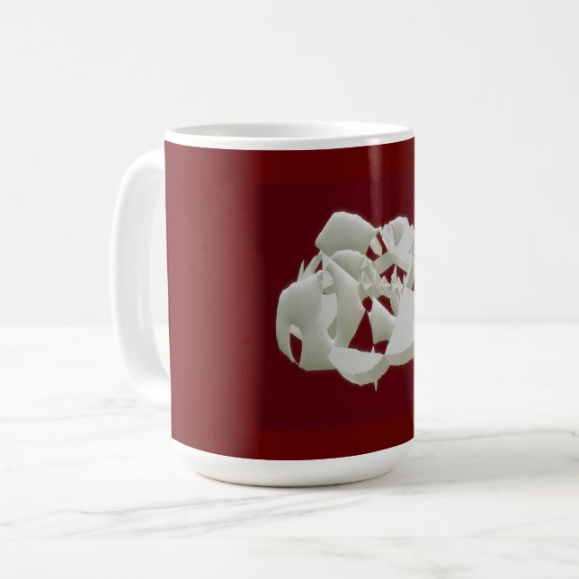 Shattered marble abstract modern art white plum    coffee mug (Front Left)