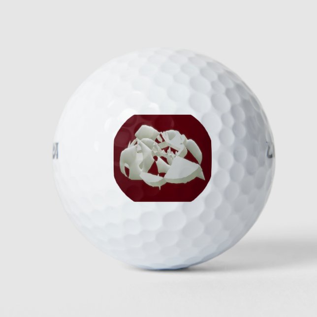 Shattered marble abstract modern art white plum    golf balls (Front)