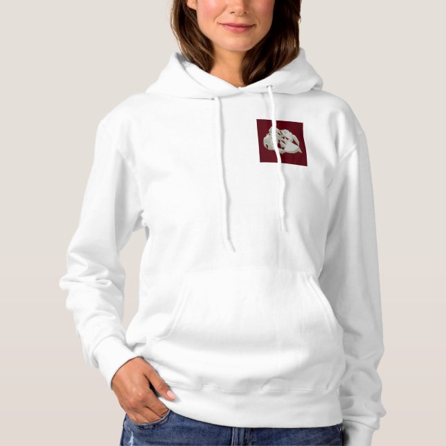 Shattered marble abstract modern art white plum    hoodie (Front)