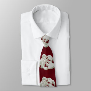 Shattered marble abstract modern art white plum neck tie