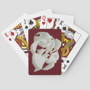 Shattered marble abstract modern art white plum poker cards