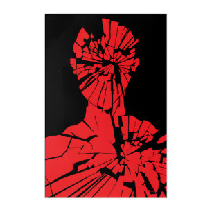 Shattered Red Reflection Acrylic Print