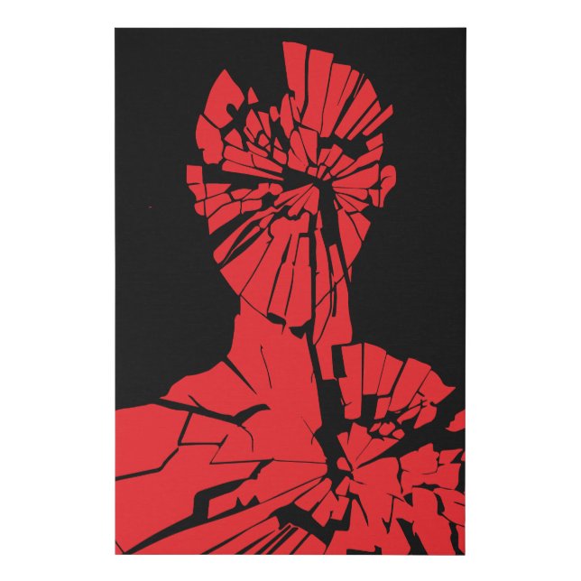 Shattered Red Reflection Faux Canvas Print (Front)