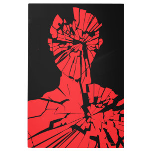 Shattered Red Reflection Metal Print
