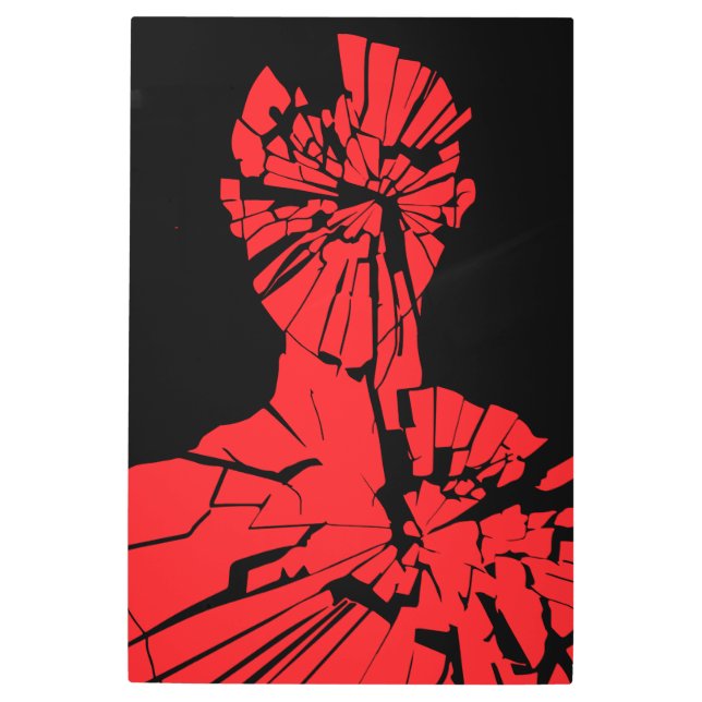 Shattered Red Reflection Metal Print (Front)