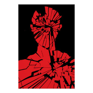 Shattered Red Reflection Poster