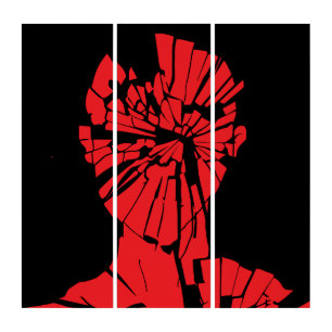Shattered Red Reflection Triptych