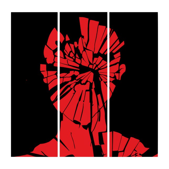 Shattered Red Reflection Triptych (Front)