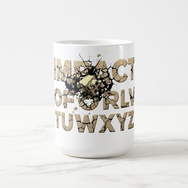 Shattered Rock Text Urban Grunge Art Coffee Mug (Center)