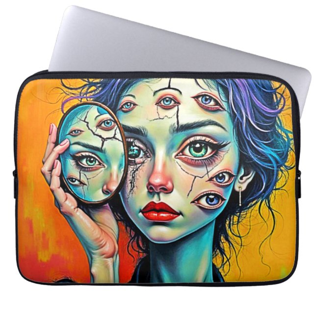 Shattered Self Reflection Art Laptop Sleeve (Front)