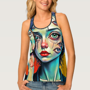 Shattered Self Reflection Art Tank Top