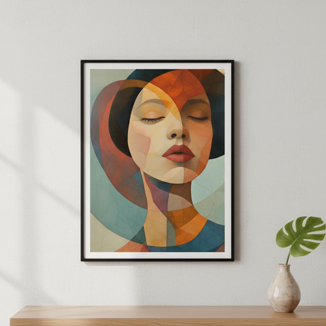Shattered Serenity: Geometric Abstract Portrait Poster (Creator Uploaded)