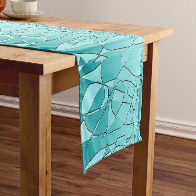 Shattered Teal Medium Table Runner (In Situ)