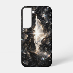 Shattered Veil of Light - Black Gold Luxury Samsung Galaxy S22 Case