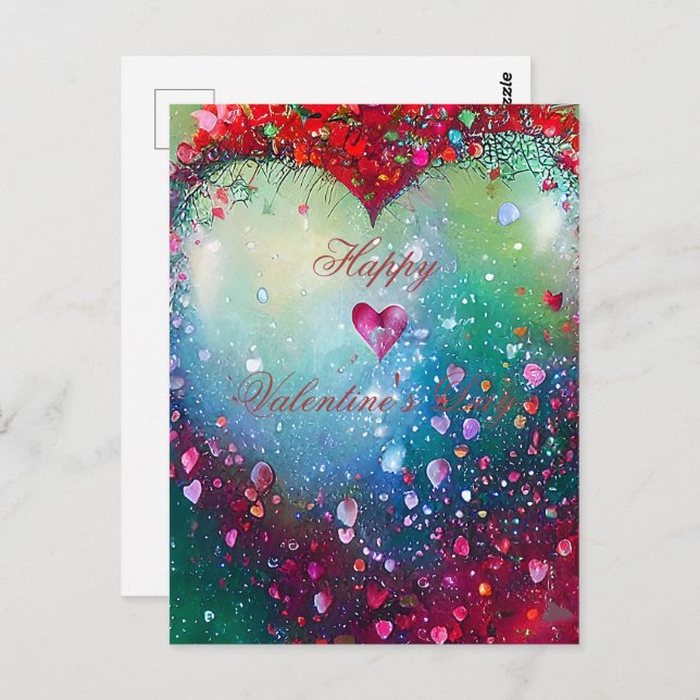 Shattering heart valentine postcard (Front/Back)